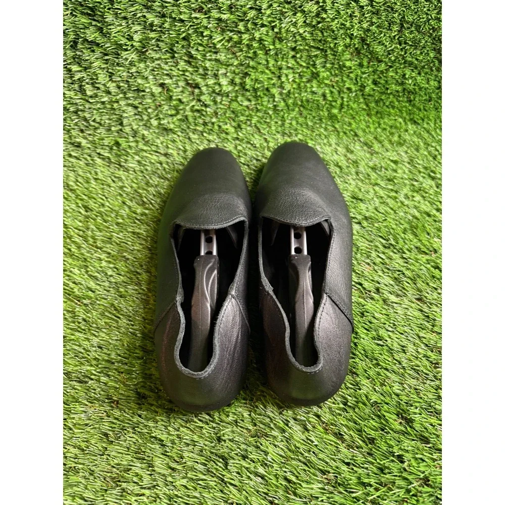 OSAY La Man in Black Loafer Black Grain Leather Handmade Slip‎ On Shoes Mens 43